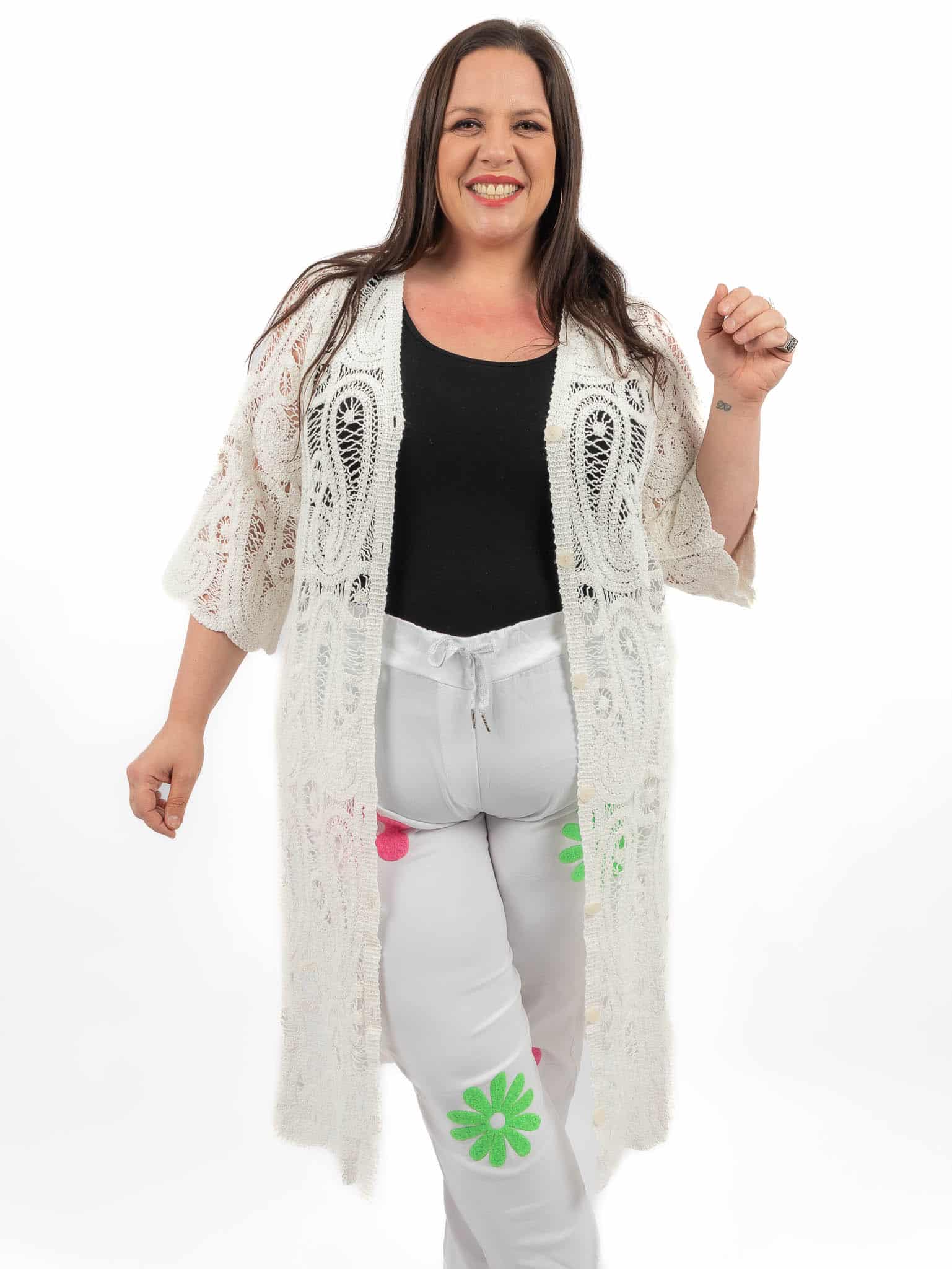 Long gilet en crochet