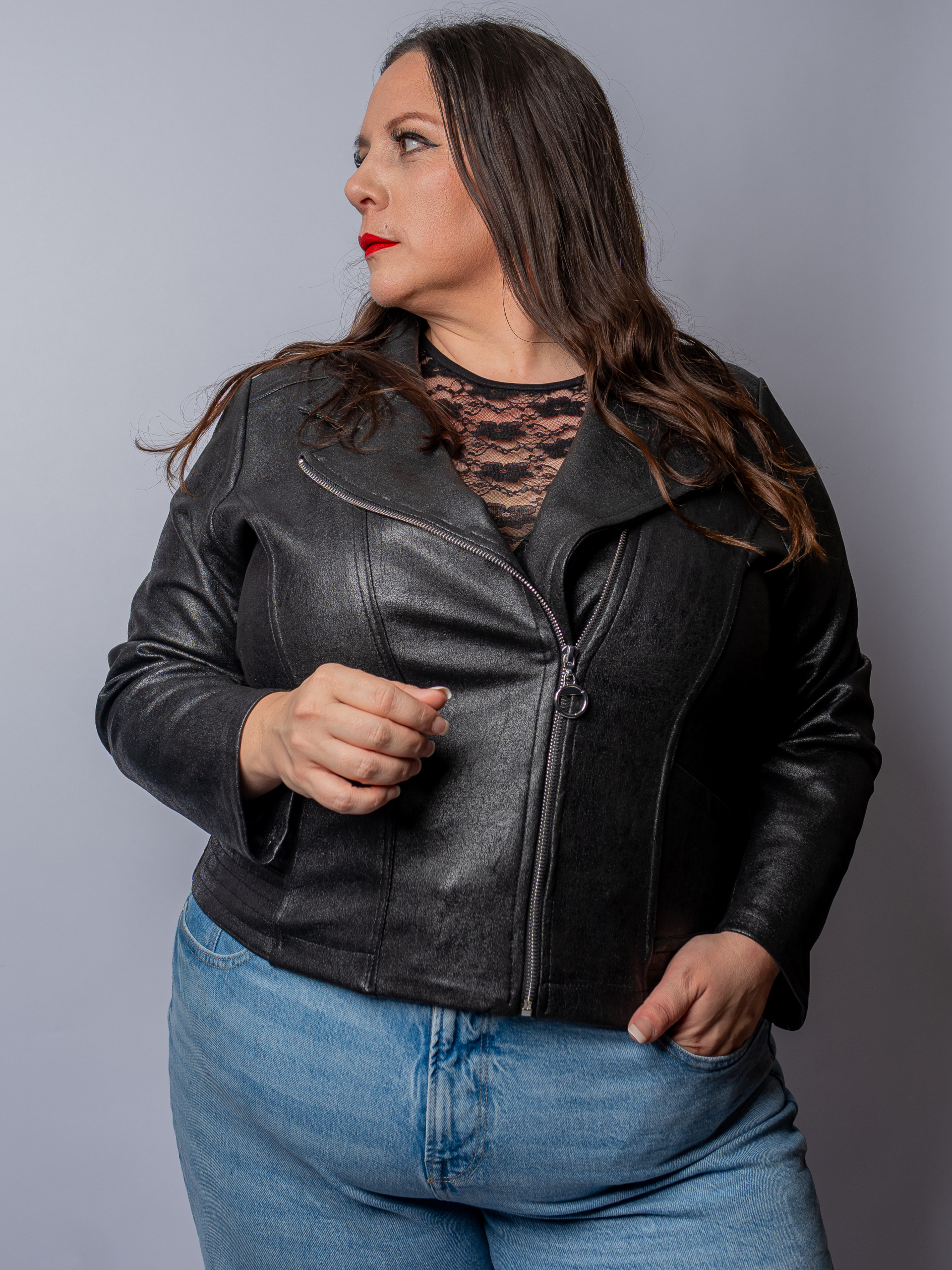 Perfecto noir effet vieilli brillant – Image 3