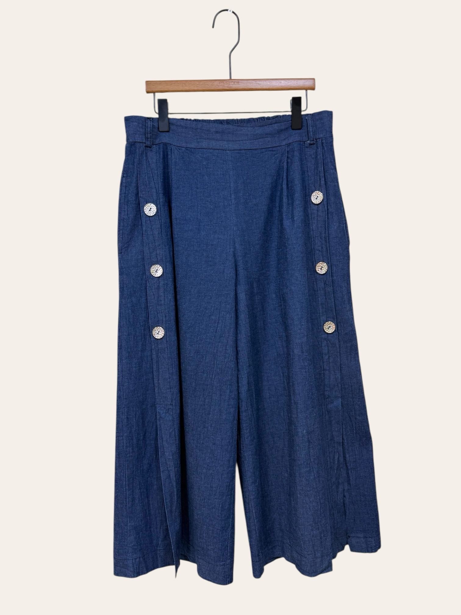 Jupe culotte en denim détail boutons