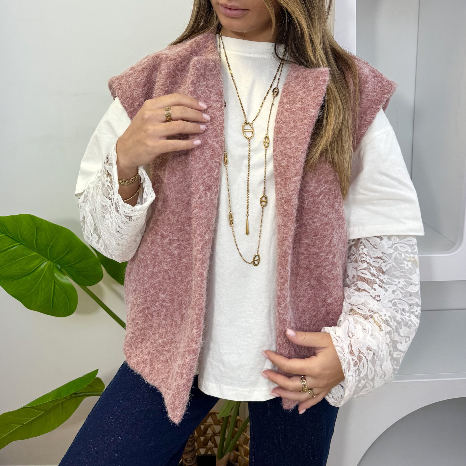 Gilet sans manches ALBA rose pale – Image 4