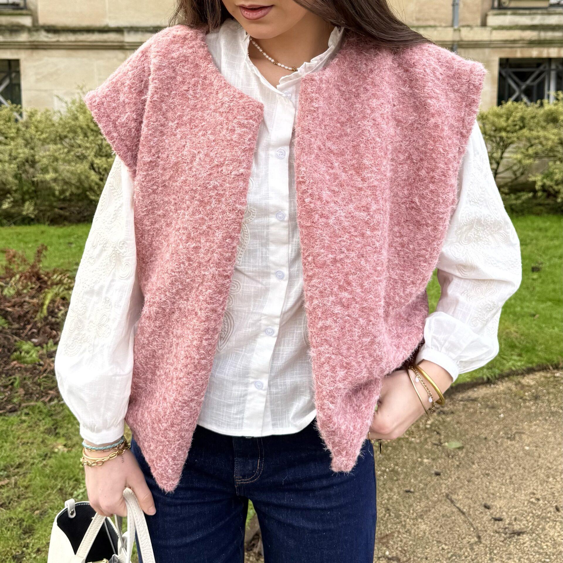 Gilet sans manches ALBA rose pale – Image 2