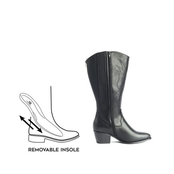 Bottes mollets larges Irina noires vario 2XL/3XL Gabylou – Image 5
