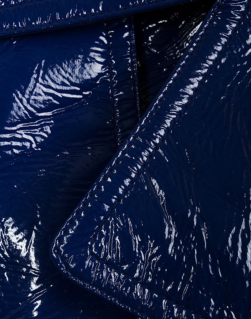 Trench coat simili cuir bleu – Image 3