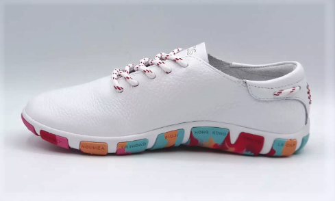 Tennis cuir femme Lacet Talon plat Coloris blanc/camouflage TBS Jazaru – Image 2