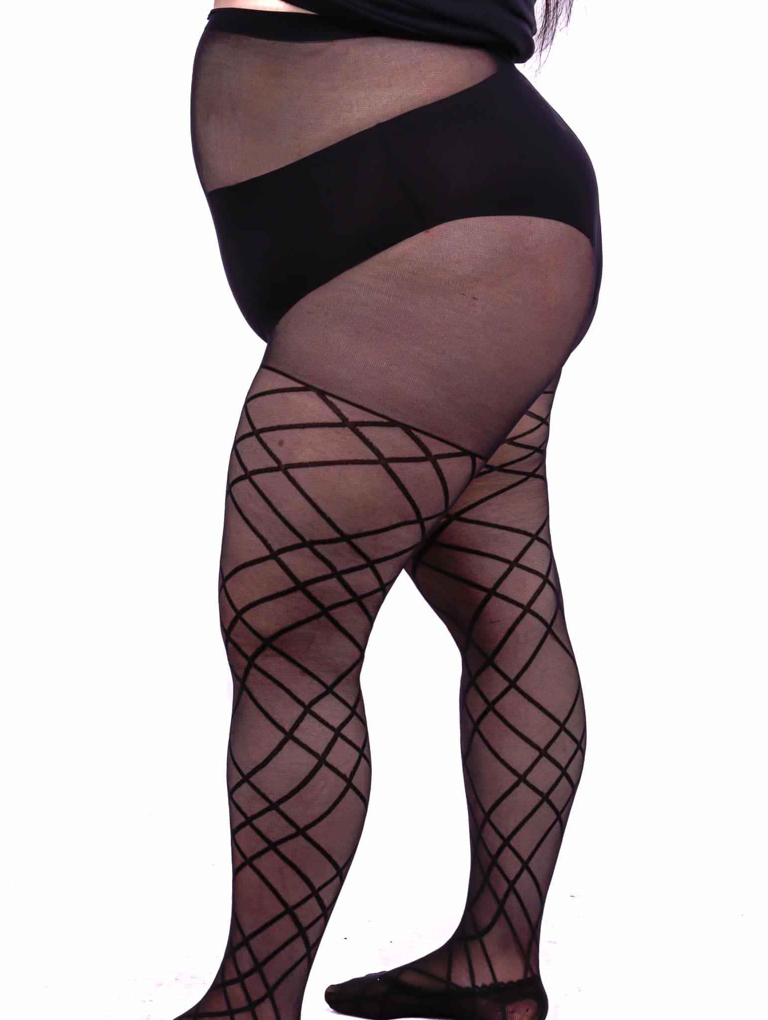 Collants lignes croisées grande taille
