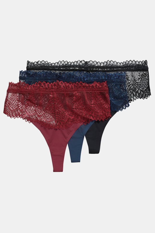 Lot de 3 strings dentelle – Ulla Popken