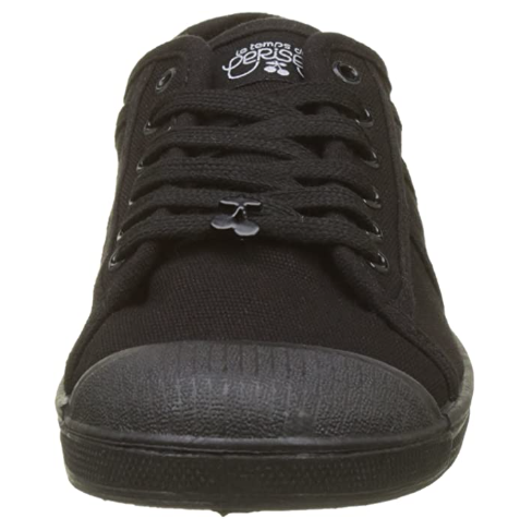 basket femme Toile Semelle plate Lacet LE TEMPS DES CERISES coloris noir – Image 5