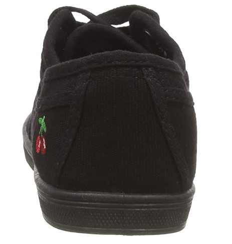 basket femme Toile Semelle plate Lacet LE TEMPS DES CERISES coloris noir – Image 4