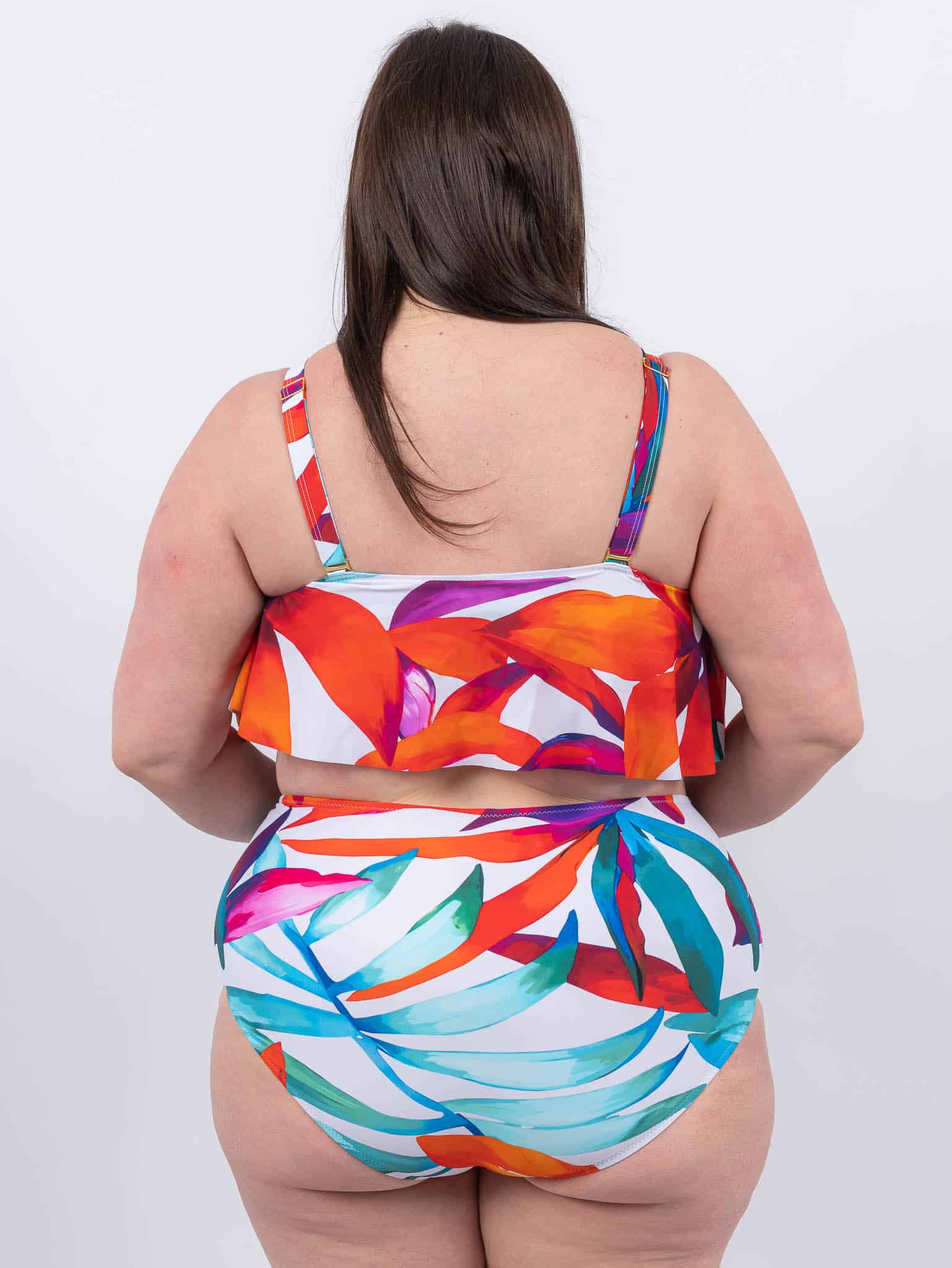 Maillot de bain deux pièces blanc imprimé tropical – Image 4