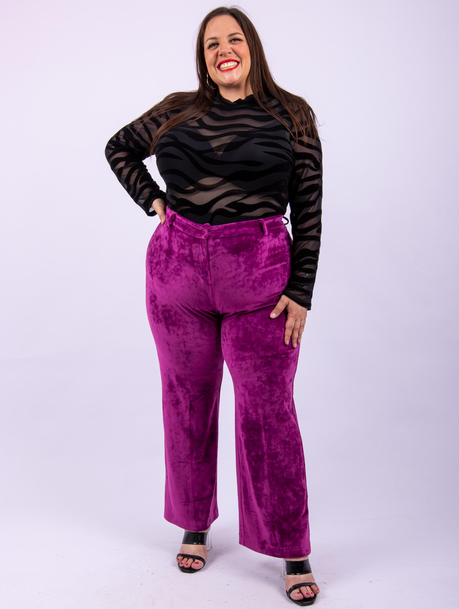 Pantalon velours violet