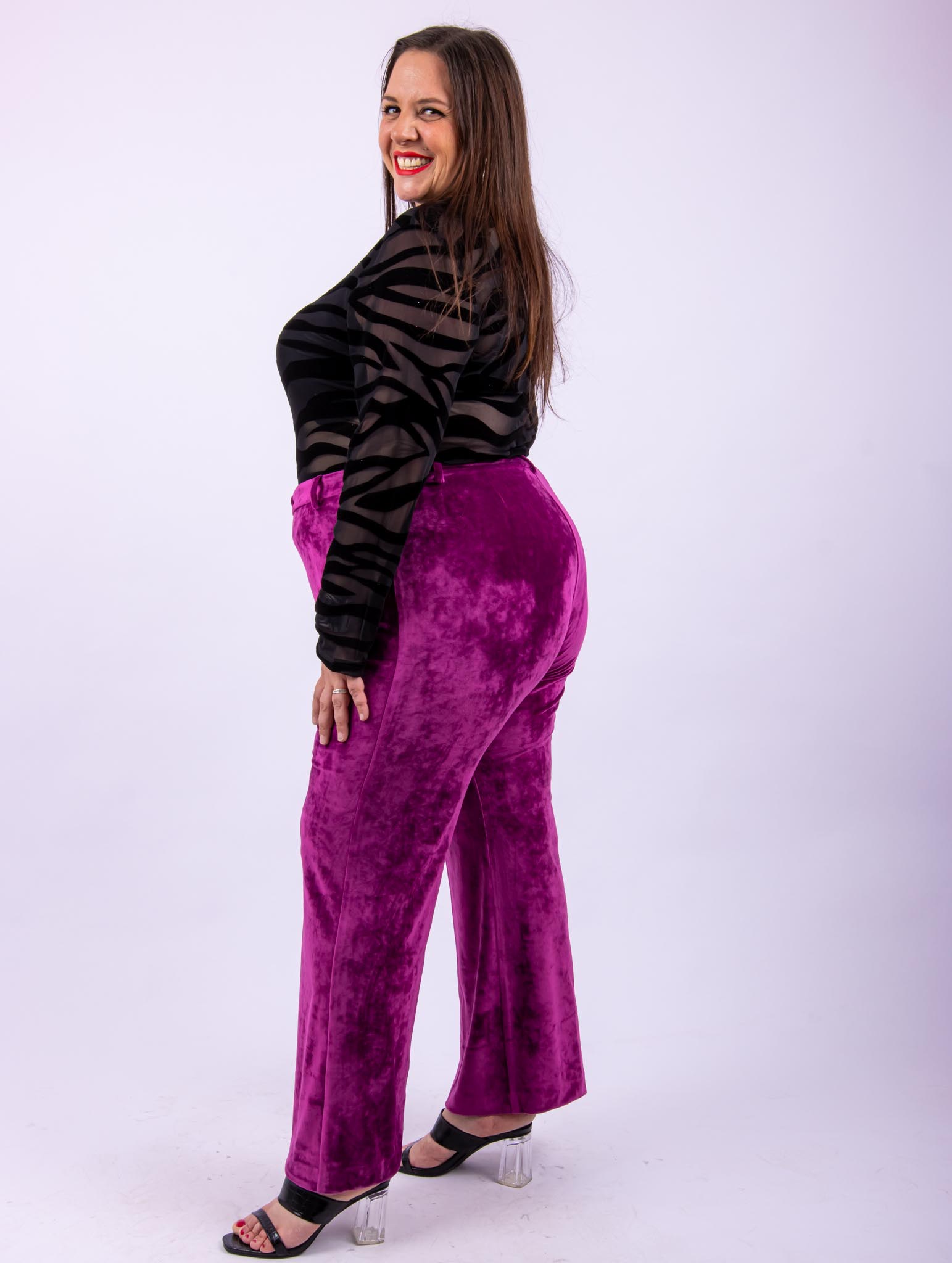 Pantalon velours violet – Image 2