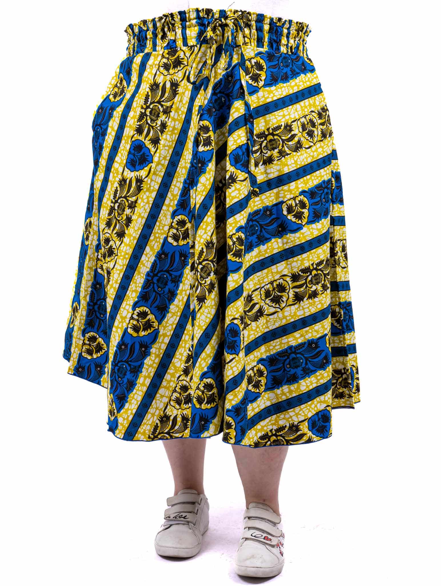 Jupe en wax grande taille jaune – Image 4