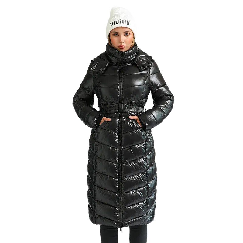 Manteau ski femme doudoune longue noire