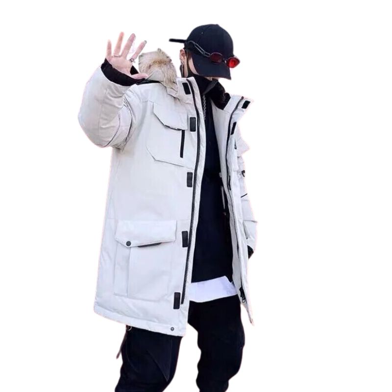 Manteau ski homme long avec capuche et doublure – Image 2