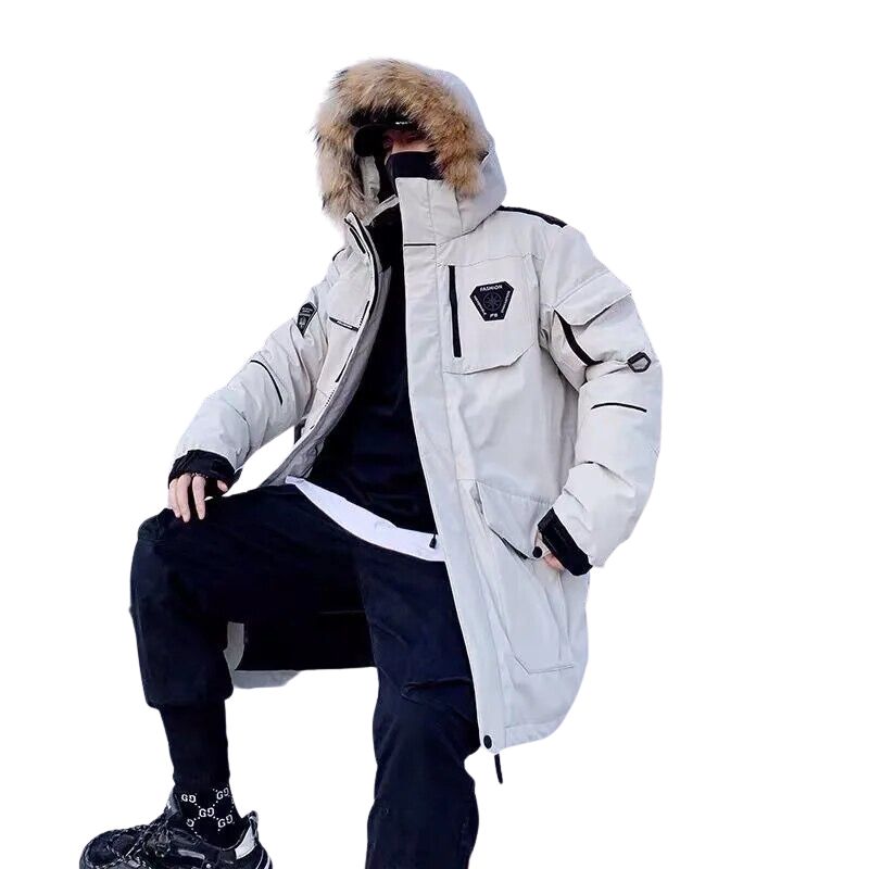 Manteau ski homme long avec capuche et doublure