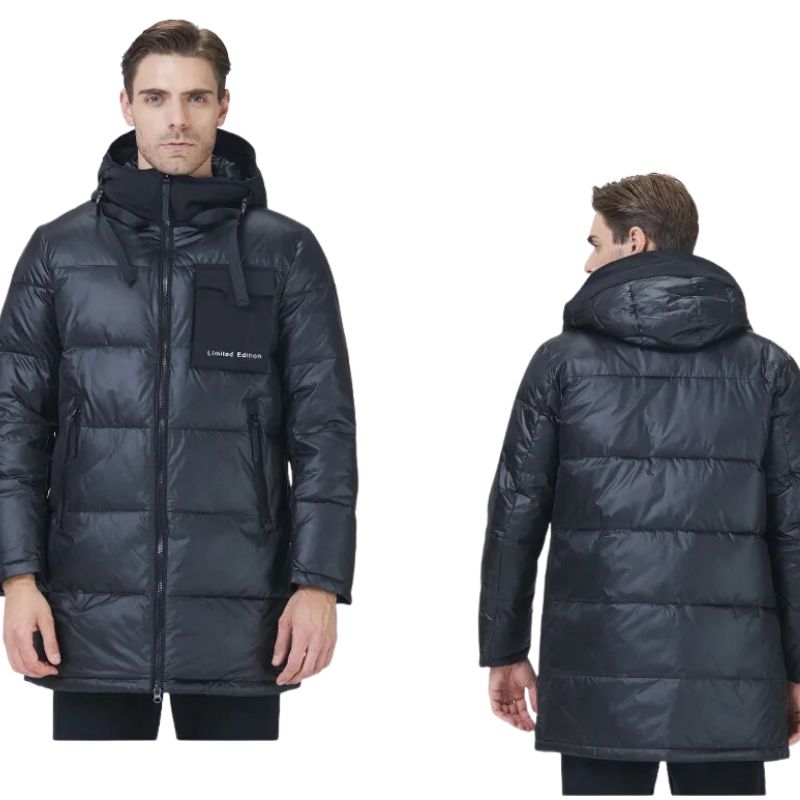 Manteau ski homme noir avec poche – Image 4