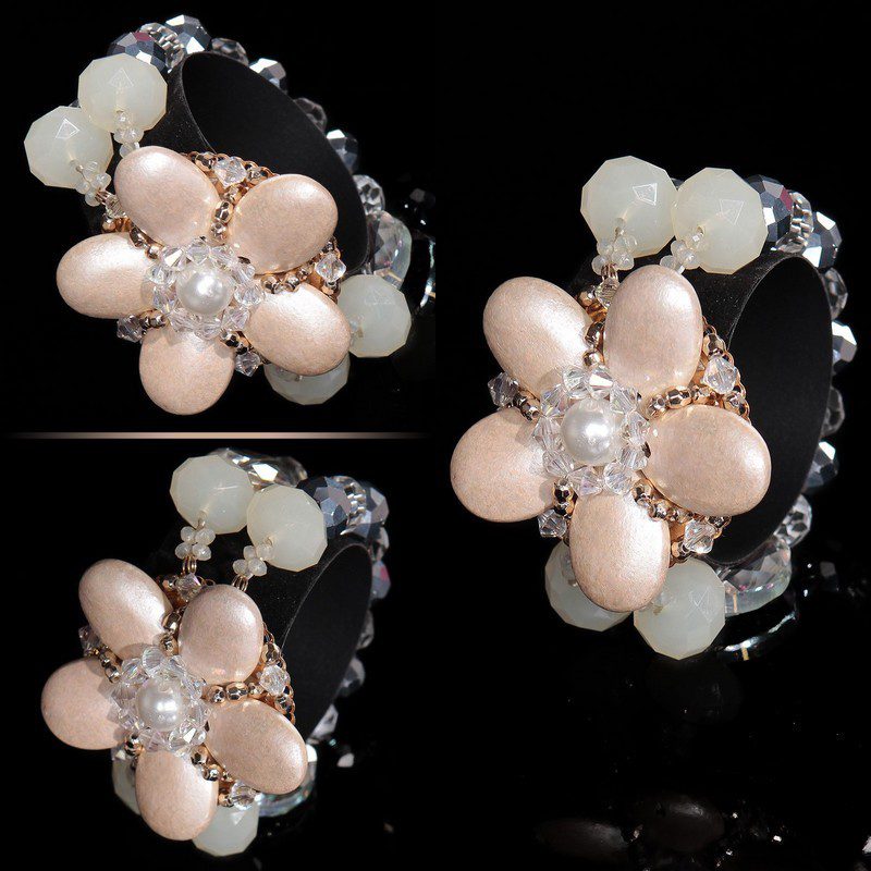 Bracelet tendance avec des perles Iza couleur champagne