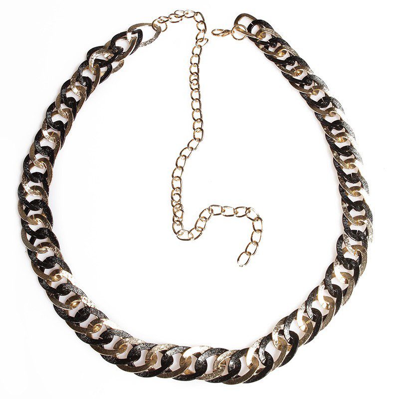 Ceinture femme chaîne tendance couleur noir/or – Image 3