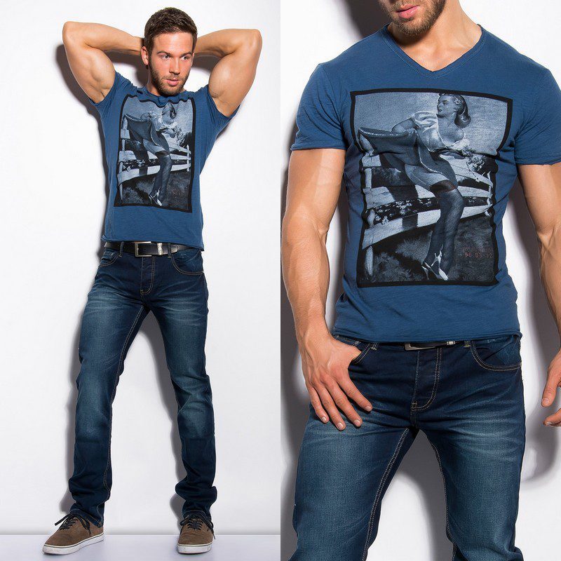 T-shirt Homme fashion LINO couleur bleu marine – Image 4