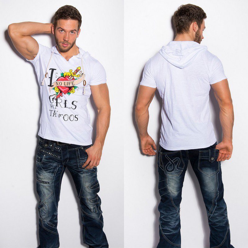 T-shirt Homme imprimé fashion ALEX couleur blanc – Image 2