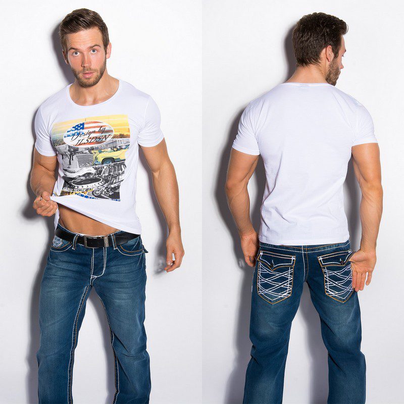 T-shirt Homme imprimé fashion AYMERIC couleur blanc – Image 2