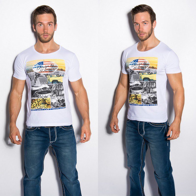 T-shirt Homme imprimé fashion AYMERIC couleur blanc – Image 4