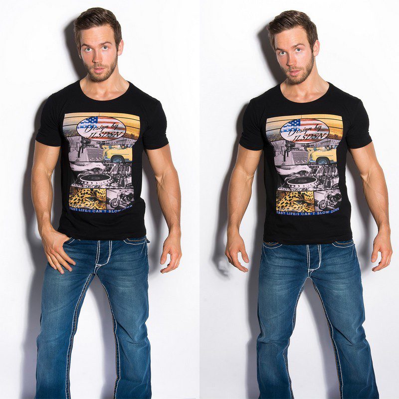 T-shirt Homme imprimé fashion AYMERIC couleur noir – Image 3