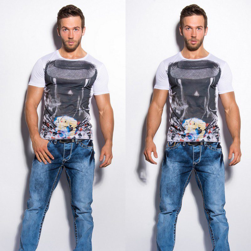 T-shirt Homme imprimé fashion ALAN couleur blanc – Image 3