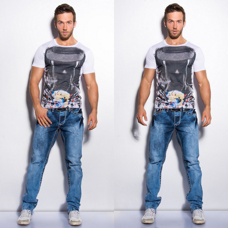 T-shirt Homme imprimé fashion ALAN couleur blanc – Image 4