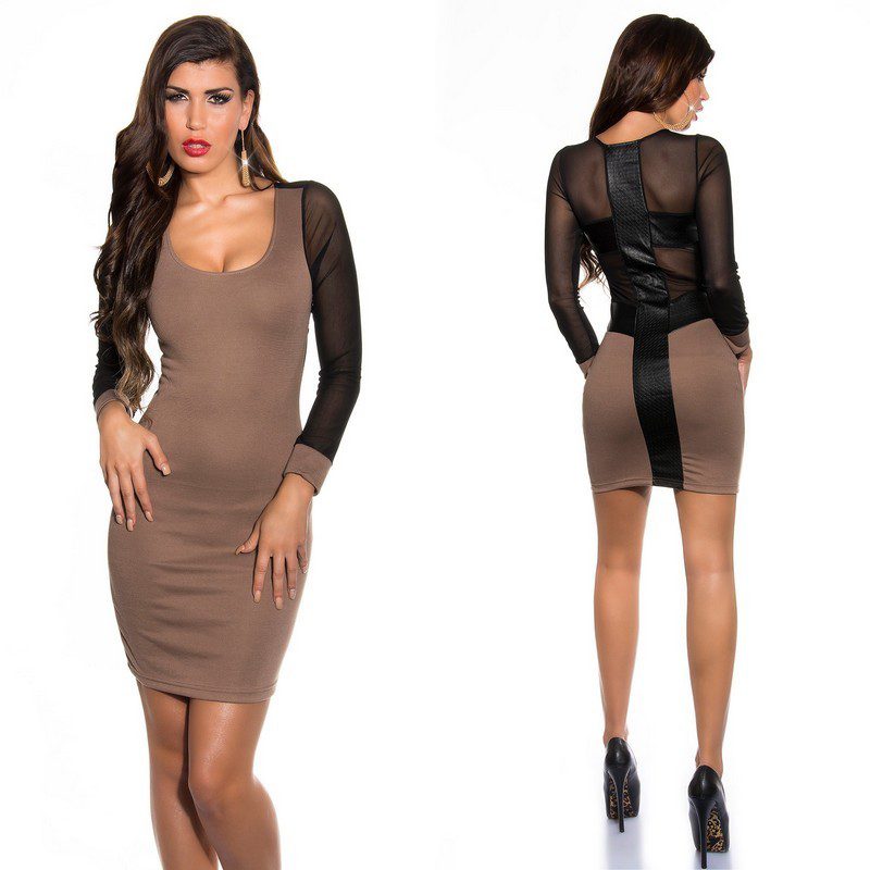 Robe de soirée sexy LYSE couleur cappuccino – Image 3