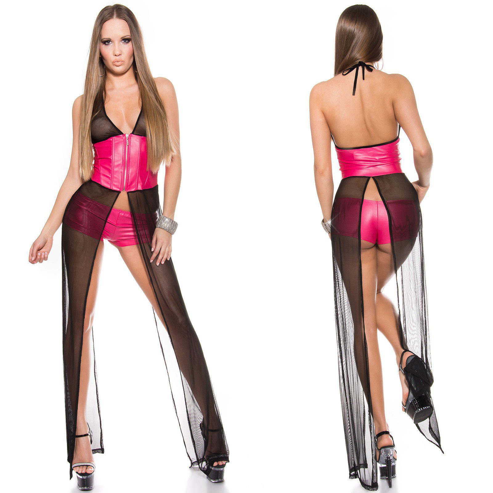 Ensemble gogo fashion sexy CELENA couleur fushia