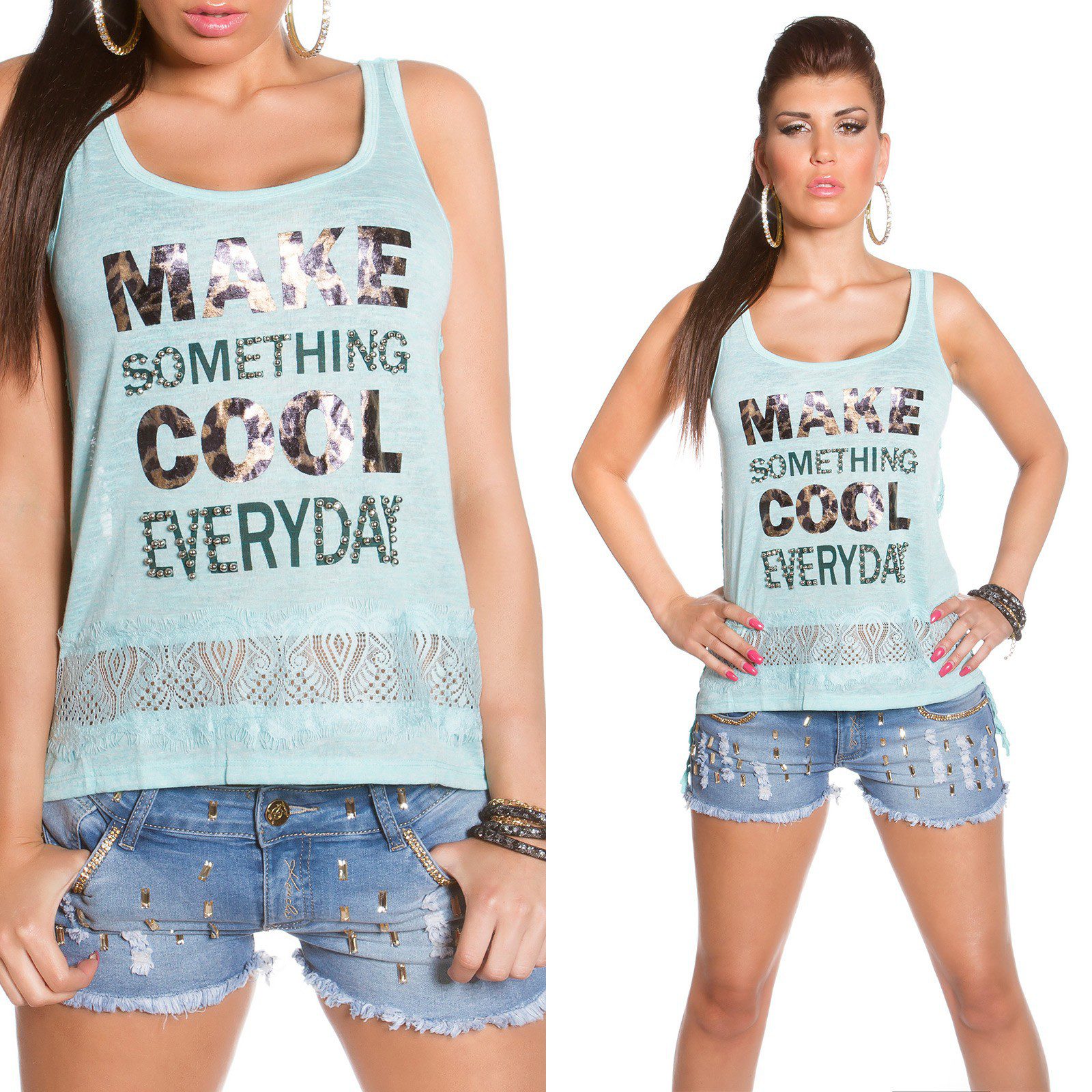 Débardeur tendance CLEA couleur menthe