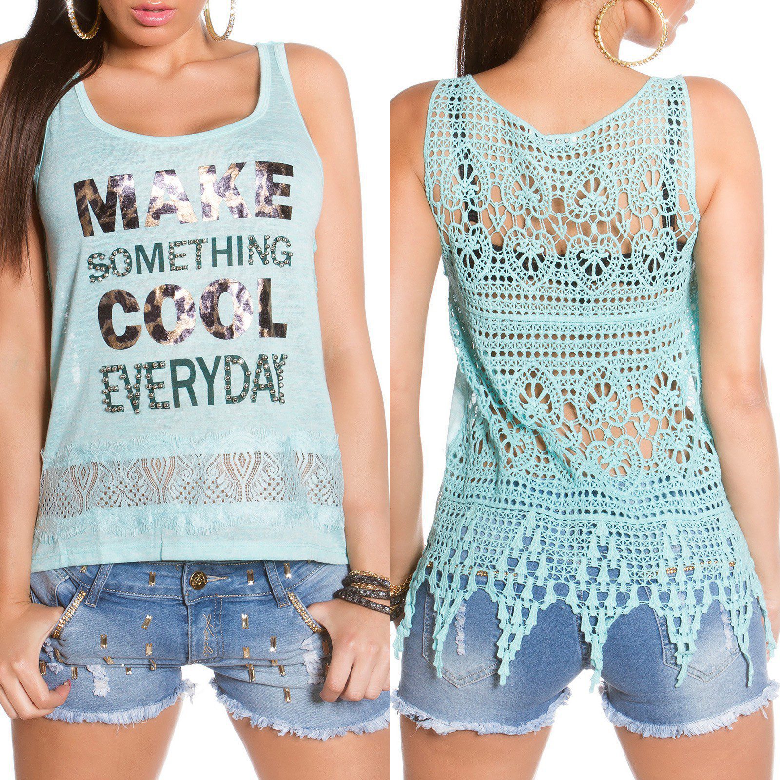 Débardeur tendance CLEA couleur menthe – Image 2