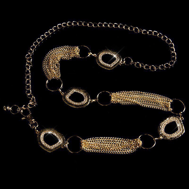 Ceinture chaîne femme avec strass ZOÉ couleur or