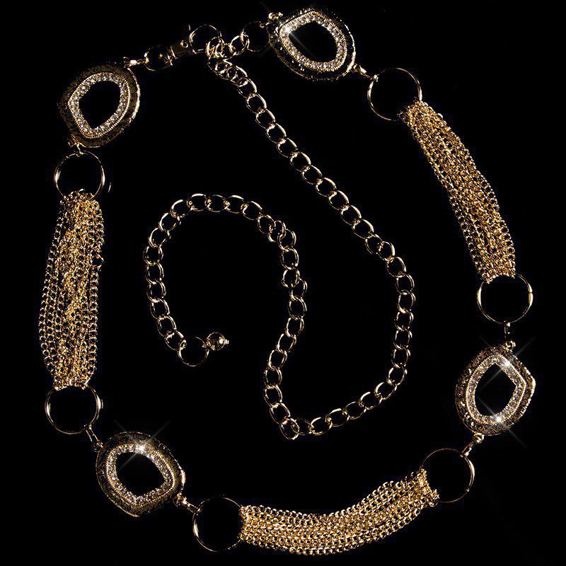 Ceinture chaîne femme avec strass ZOÉ couleur or – Image 3