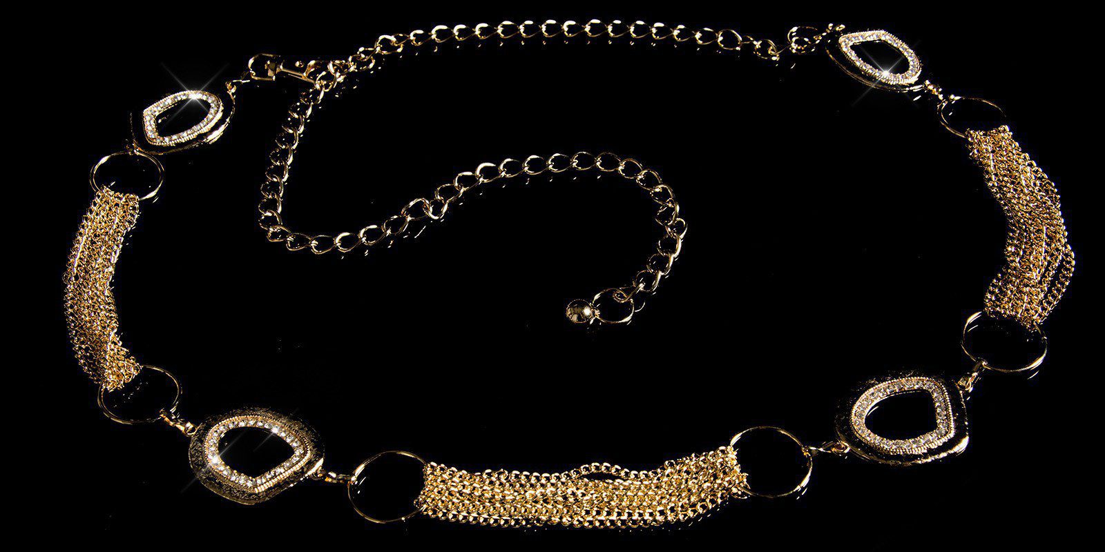 Ceinture chaîne femme avec strass ZOÉ couleur or – Image 4