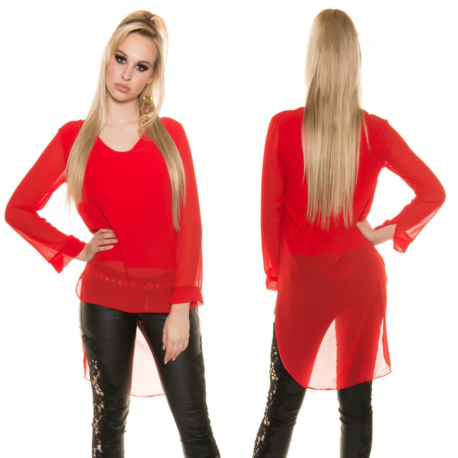 Top femme tendance ANNA couleur rouge – Image 3