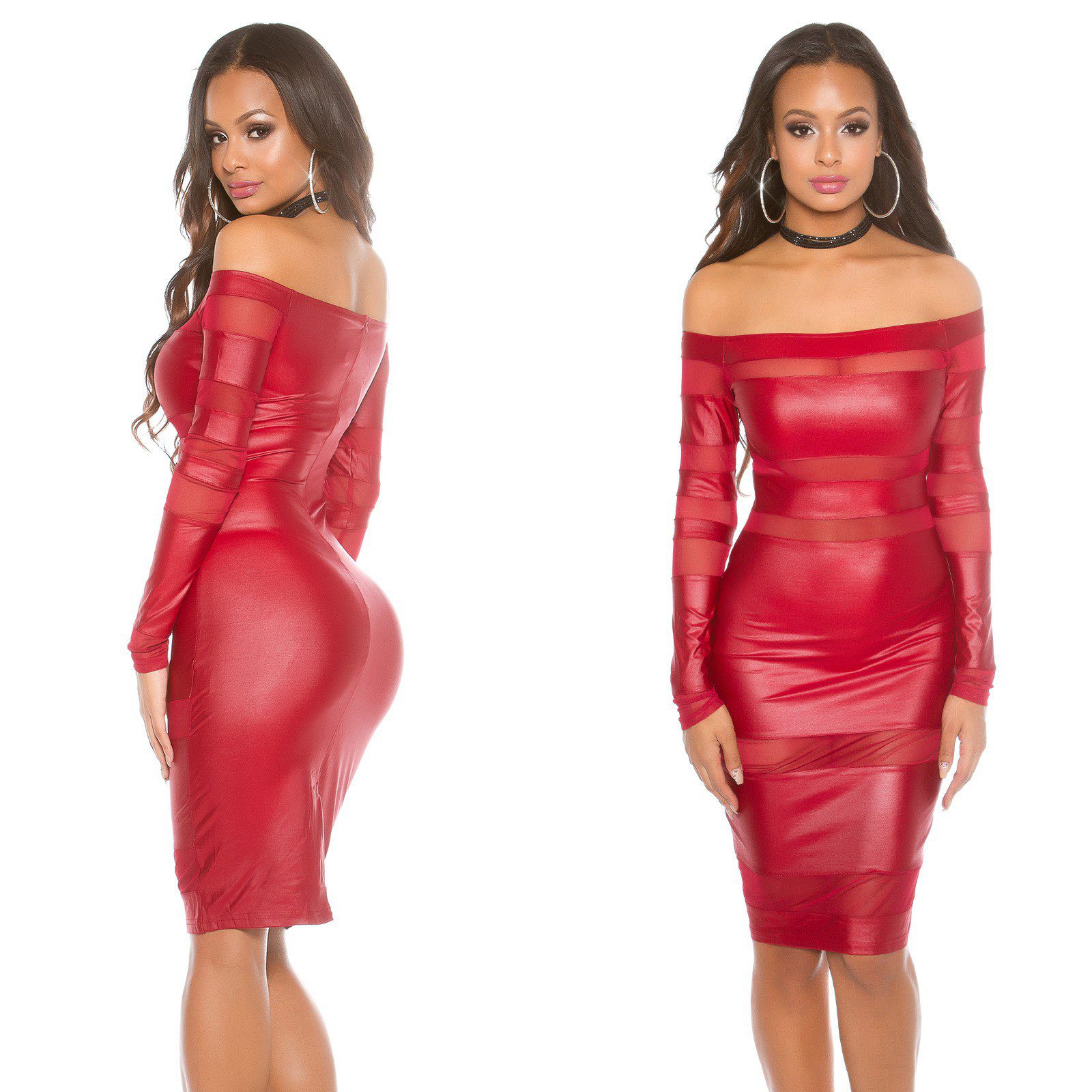 Robe fashion manches longues MIA couleur bordeaux