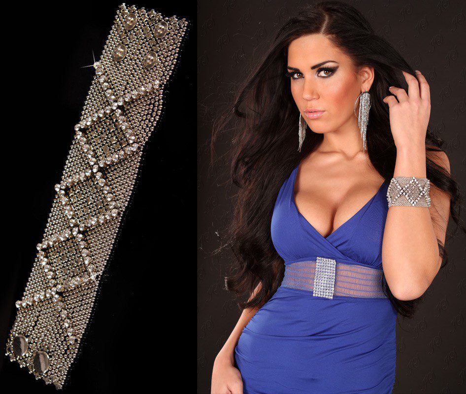 Bracelet femme avec strass JULIA couleur argent