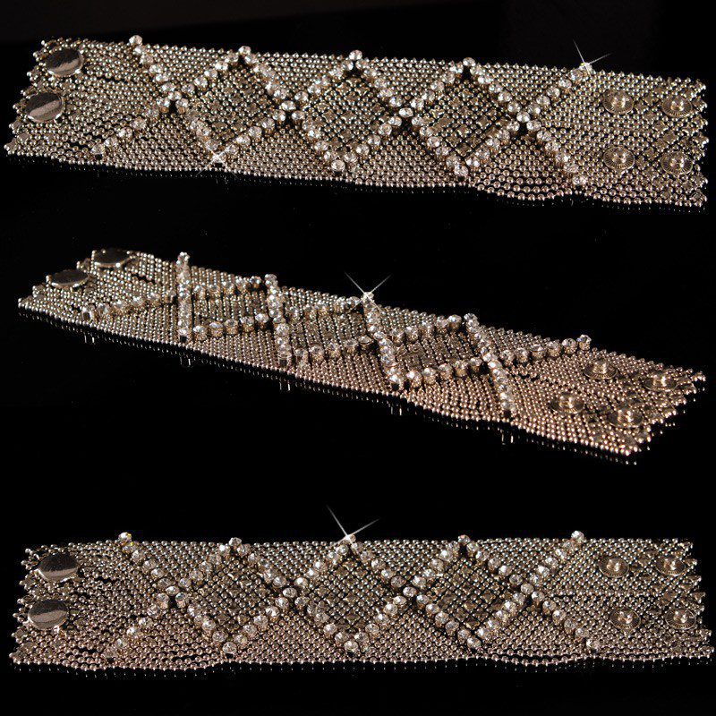 Bracelet femme avec strass JULIA couleur argent – Image 4