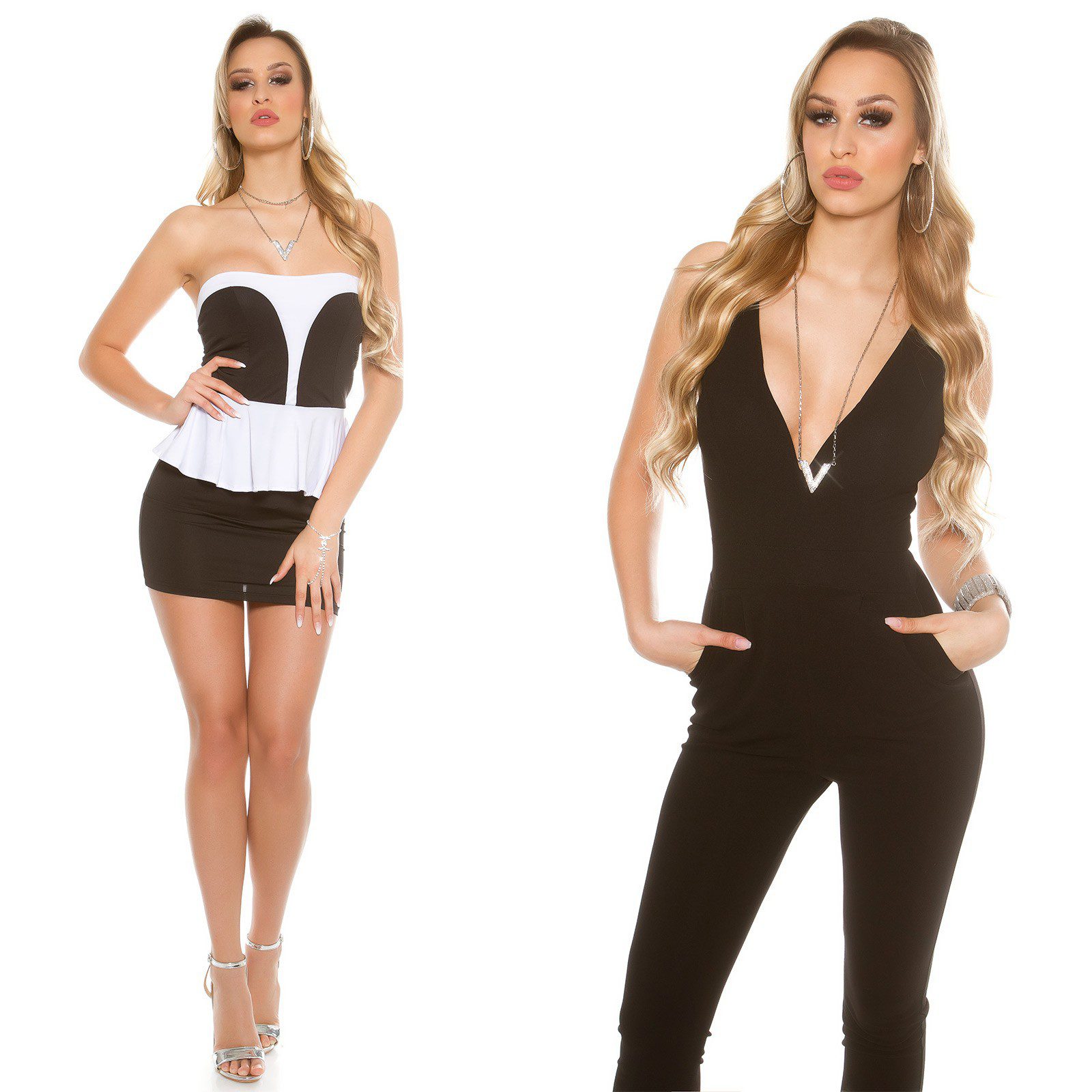 Collier long à strass SIMÉA couleur argent – Image 3