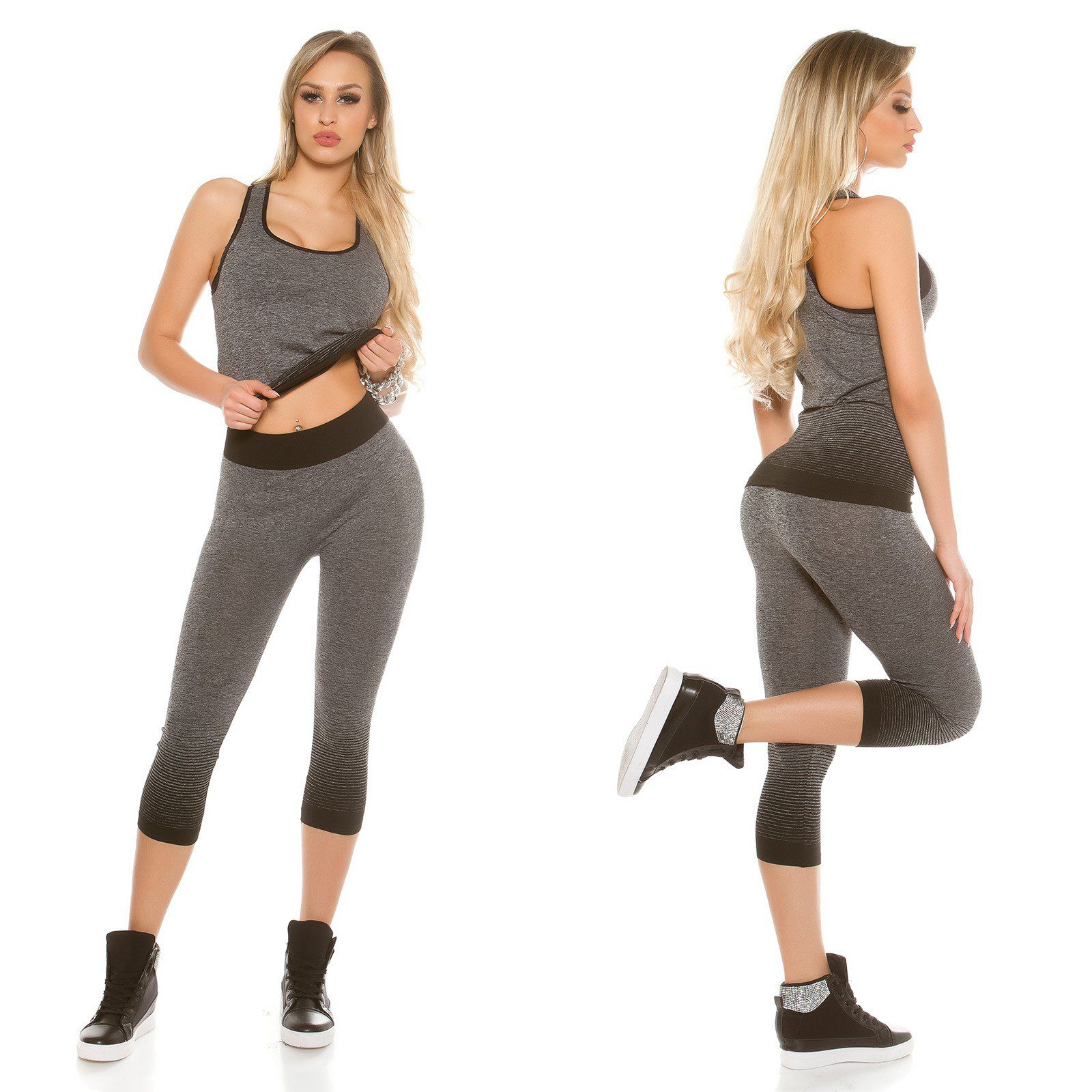 Ensemble pantacourt sportswear MELISSA couleur noir – Image 2