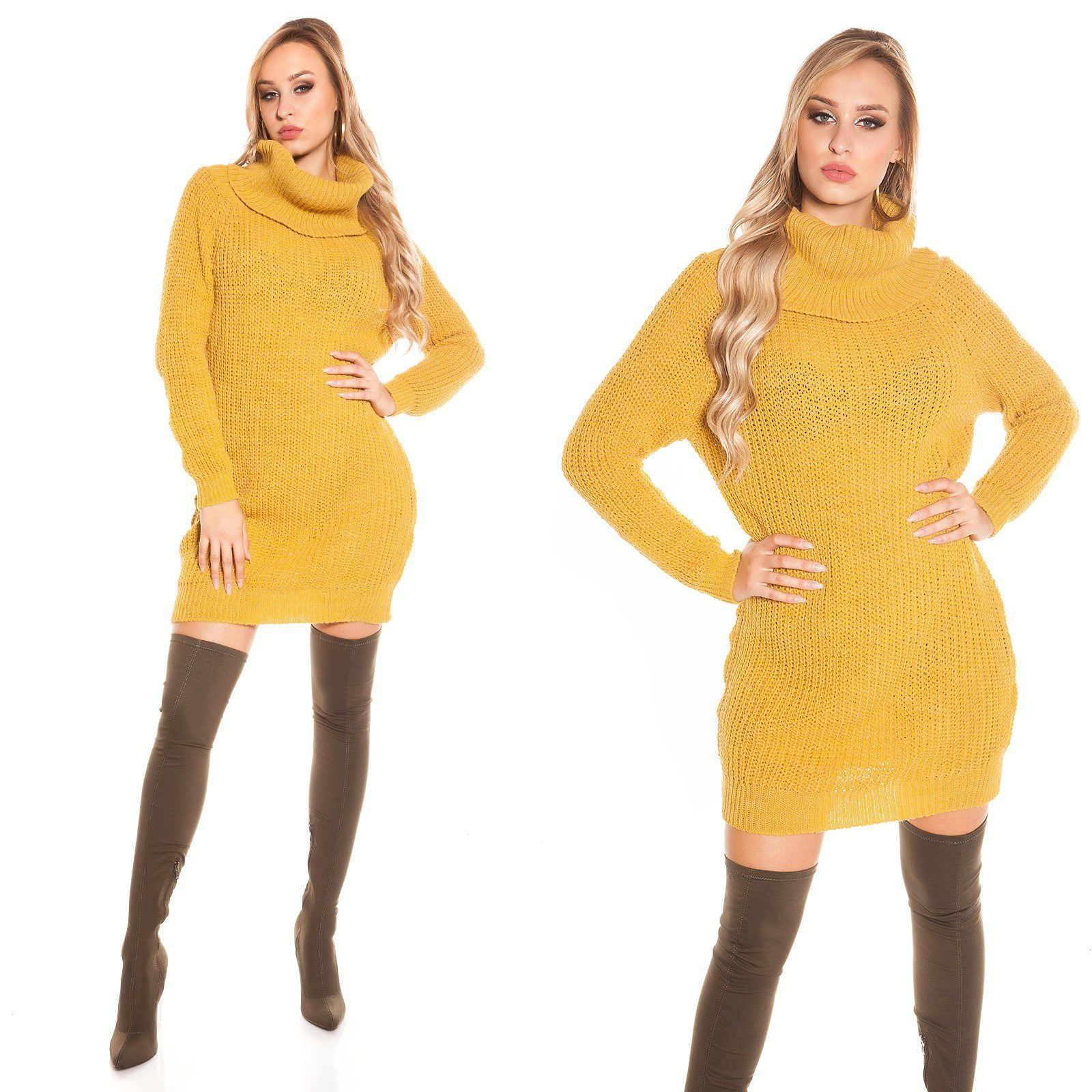 Long pull col roulé fashion EMY couleur moutarde – Image 4