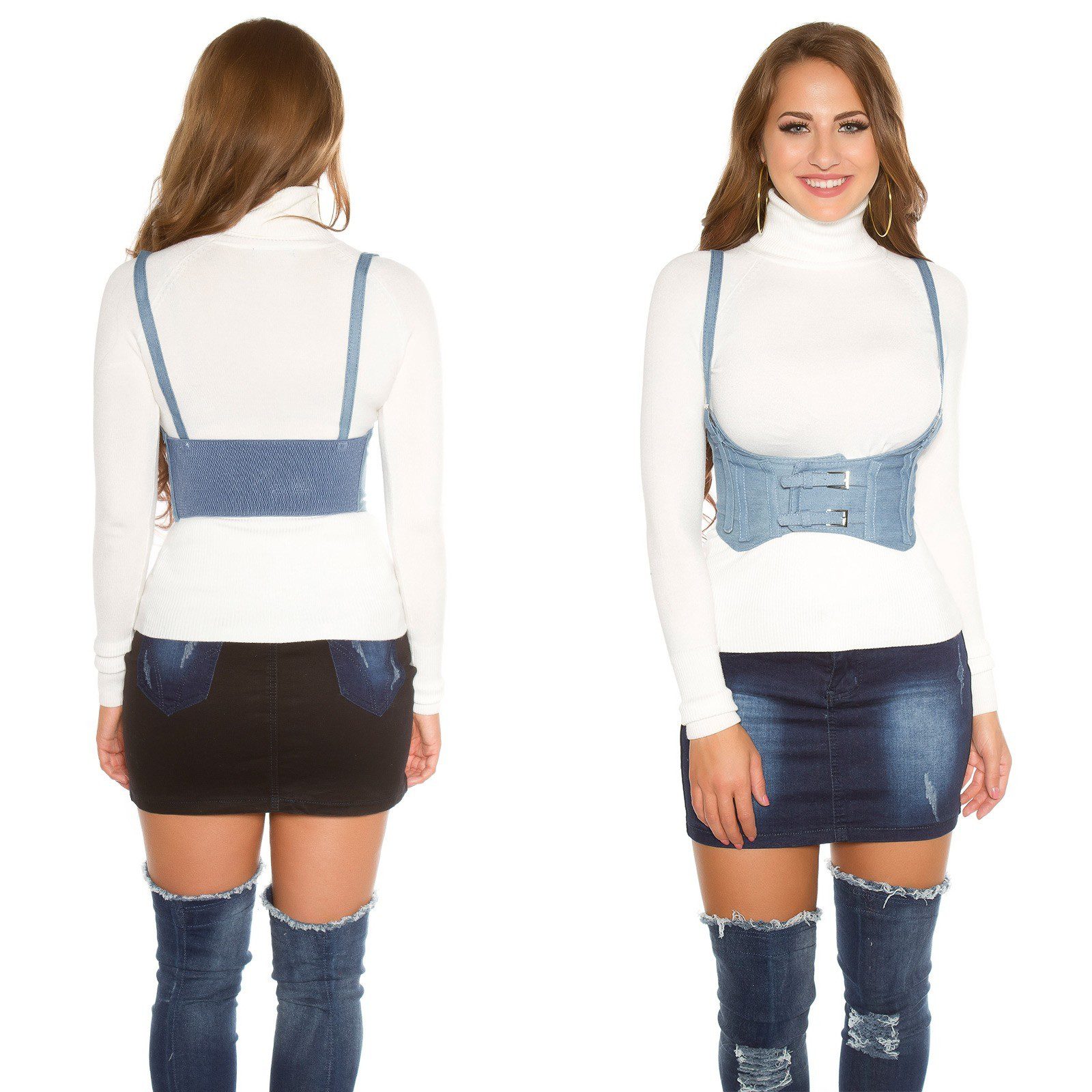 Ceinture corset femme fashion MADIE couleur bleu clair – Image 3