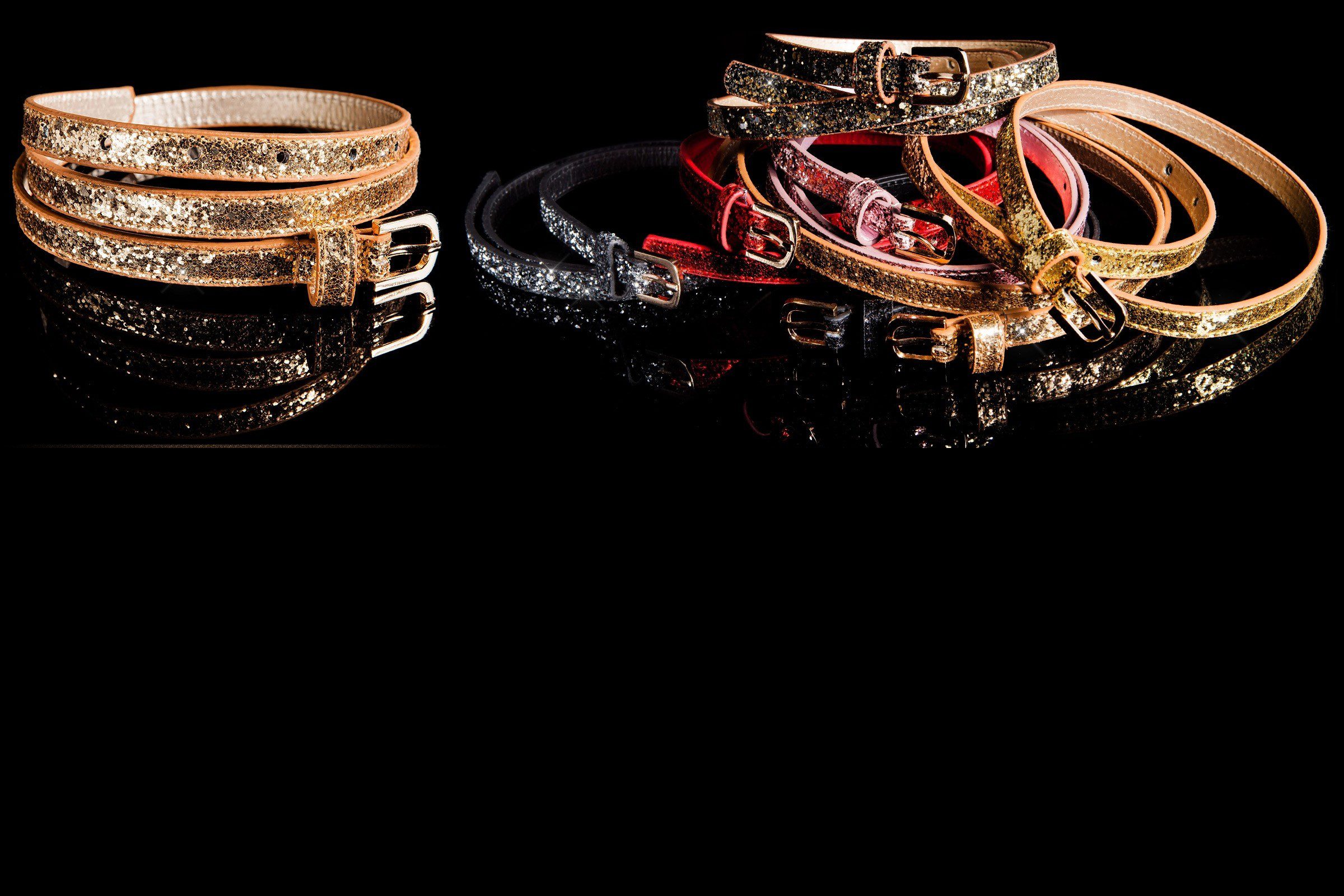 Ceinture fine à strass femme tendance NINOU couleur marron/or – Image 4