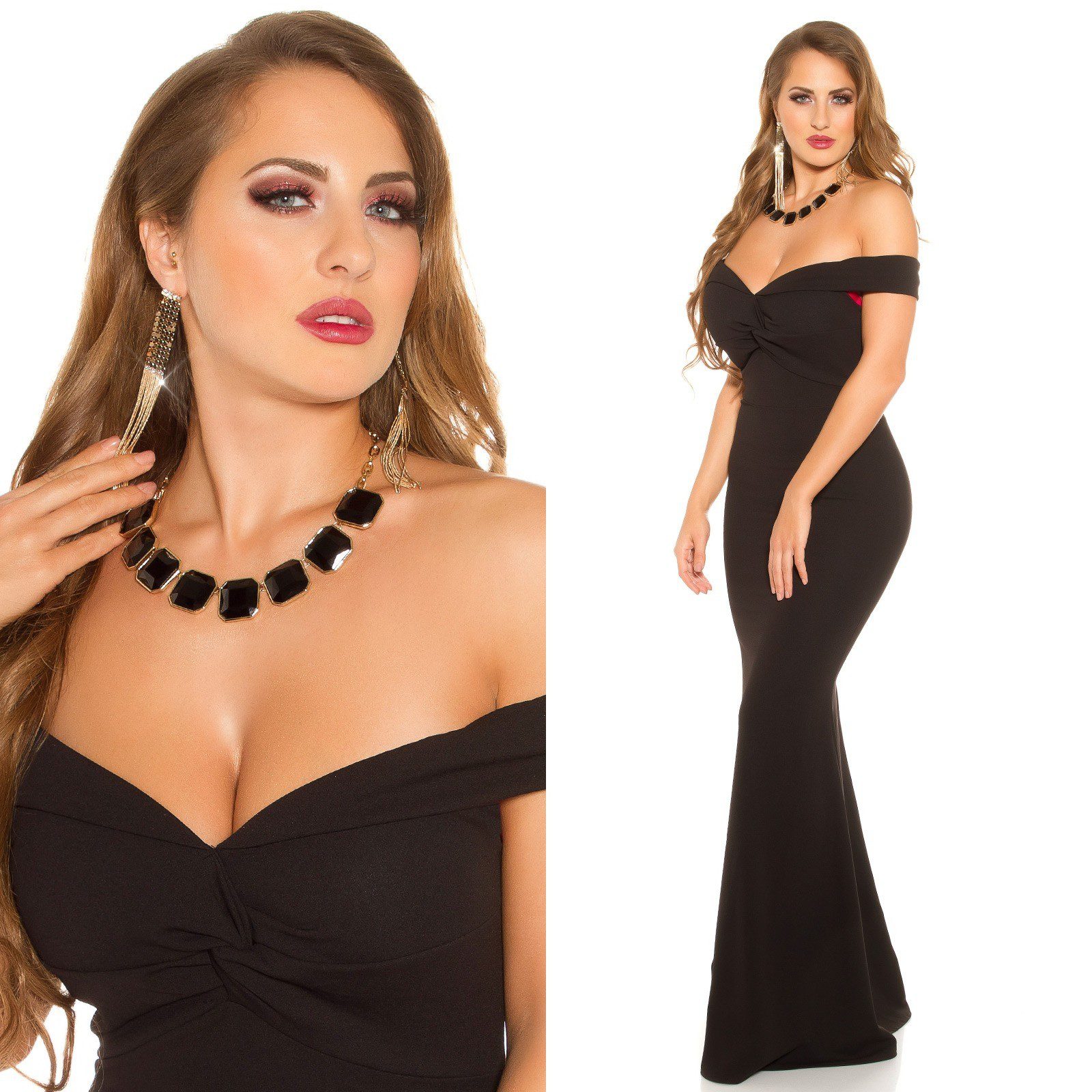 Collier femme tendance MAÏTANA couleur noir or – Image 3