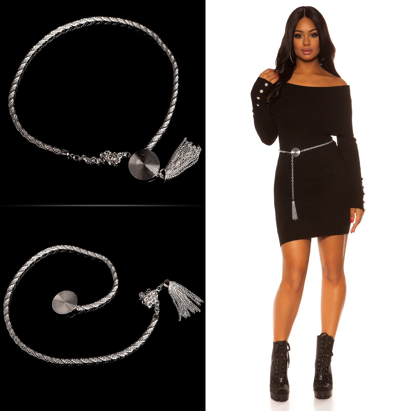 Ceinture femme fashion MELANIA couleur Argent