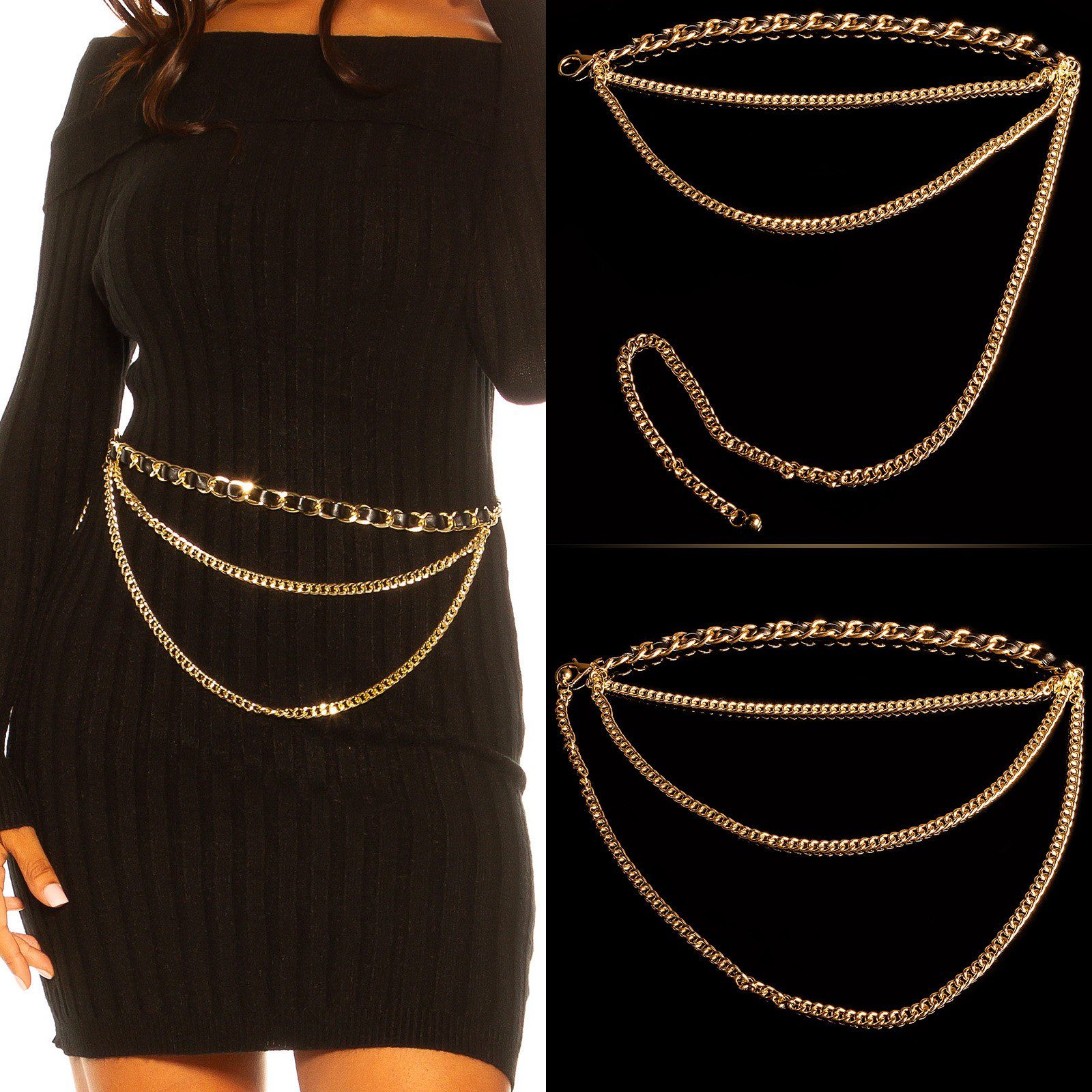 Ceinture femme fashion LINDA couleur or – Image 2