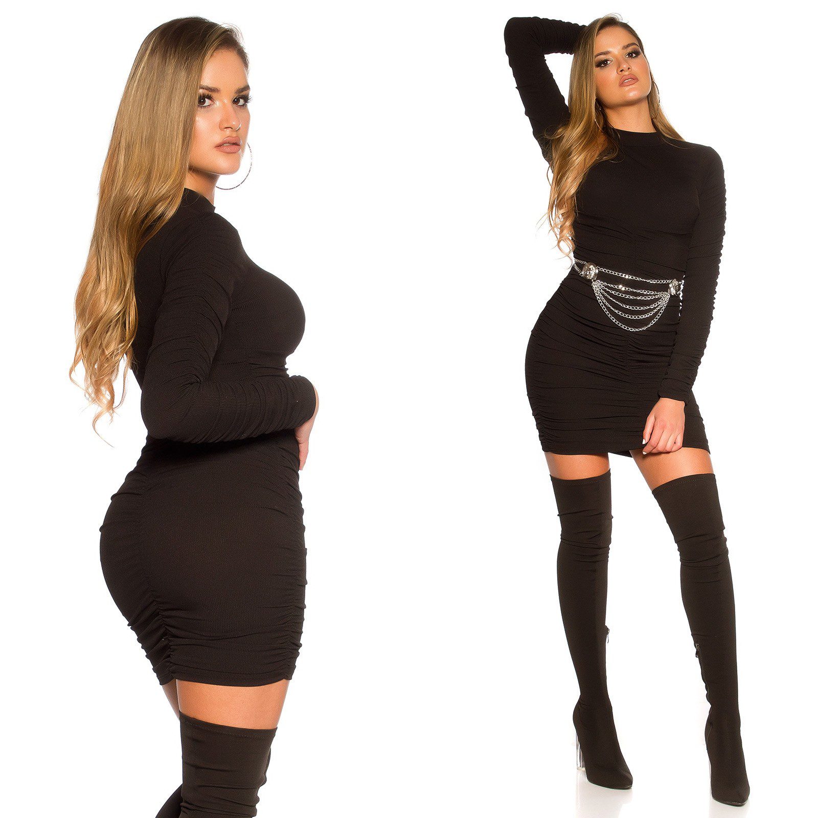 Robe courte femme tendance NATHALIA couleur noir – Image 4