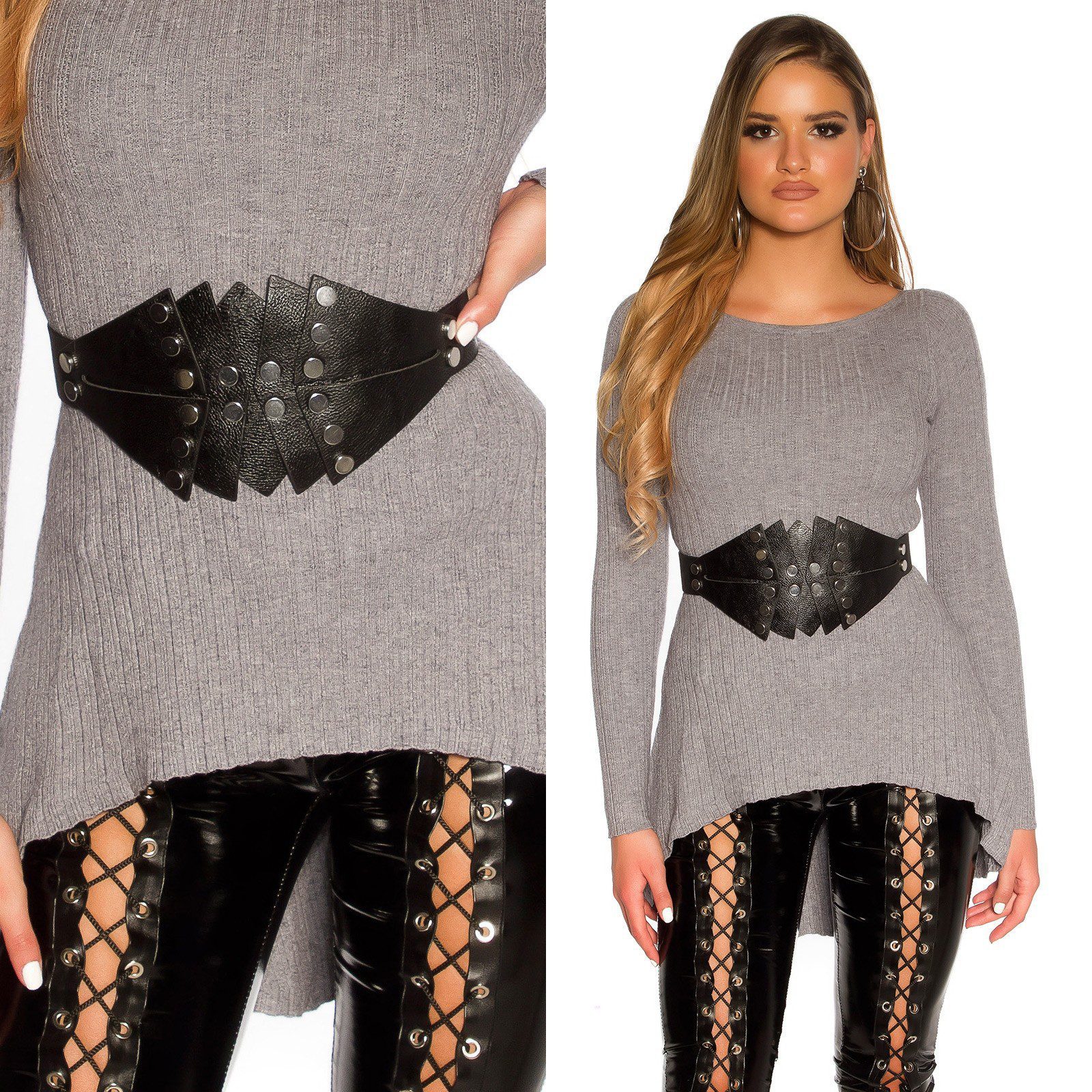 Ceinture simili cuir femme sexy KATALINA couleur Noir